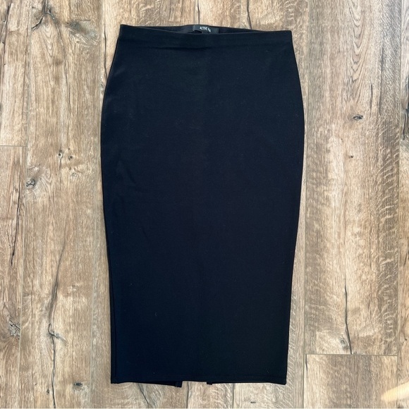 Active USA Black Midi Stretch Fitted Bodycon Pencil Skirt - Picture 4 of 15